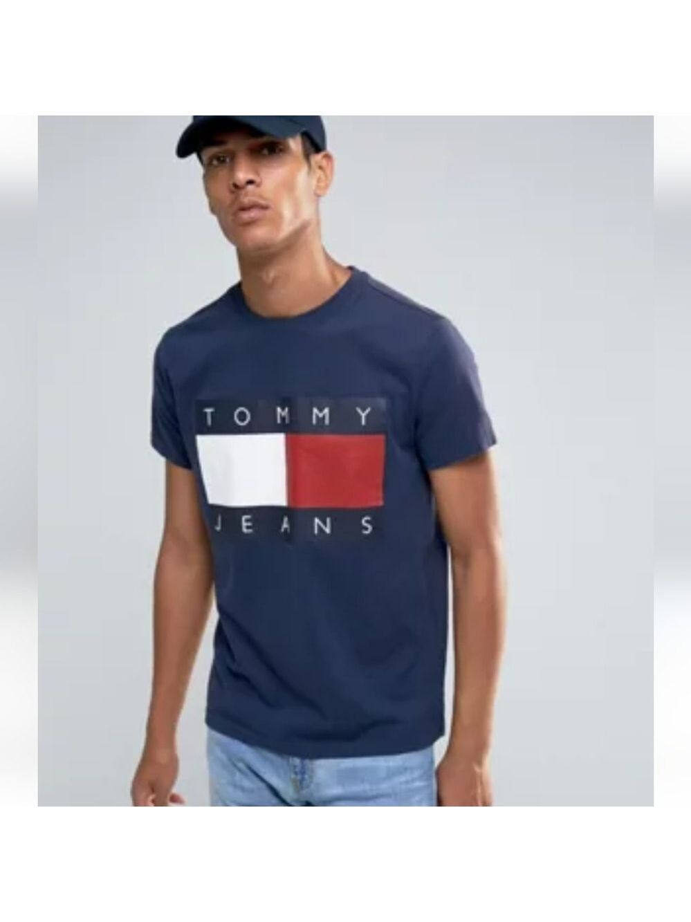Men's L Tommy Jeans 90s Navy Shirt Sleeve T-Shirt